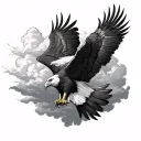 eagle with clouds and Isaiah 40:31 But they tattoo design idea