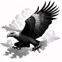 eagle with clouds and Isaiah 40:31 But they tattoo design idea