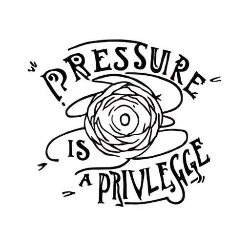 "pressure is a privilege" tattoo design idea
