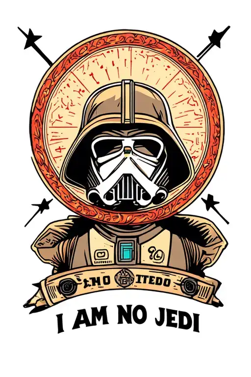 Star Wars fulcrum Star Wars with I am no Jedi in arabesh tattoo design idea