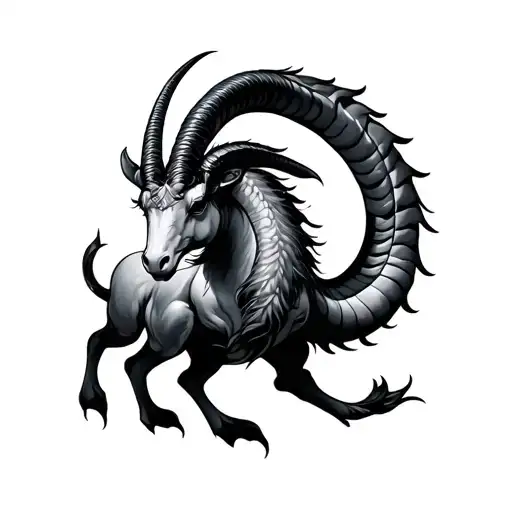 Japanese Capricorn tattoo design idea
