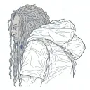 emo,depression,anxiety,darkness,introvert,alone,lonely,suicidal,gothic,sad,african american male,dreadhead, no face tattoo design idea