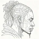 emo,depression,anxiety,darkness,introvert,alone,lonely,suicidal,gothic,sad,african american male,dreadhead, no face tattoo design idea