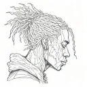 emo,depression,anxiety,darkness,introvert,alone,lonely,suicidal,gothic,sad,african american male,dreadhead, no face tattoo design idea