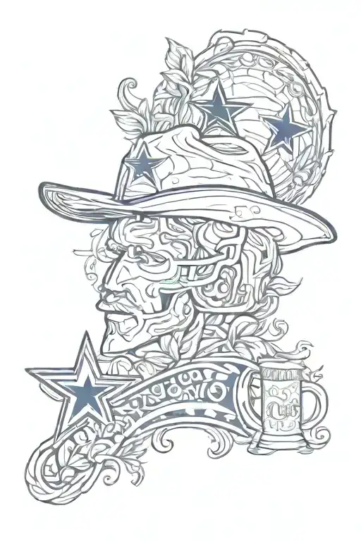 memorial for Dad, Dallas cowboys and bud light beer tattoo design idea