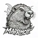 Screaming Cartoon Marmot With "henry!?" written  underneath tattoo tattoo design idea