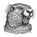 Screaming Cartoon Marmot With "henry!?" written  underneath tattoo tattoo design idea