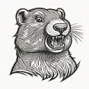 Screaming Cartoon Marmot With "henry!?" written  underneath tattoo tattoo design idea