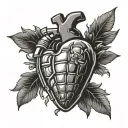 Grenade Heart tattoo design idea