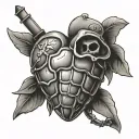 Grenade Heart tattoo design idea