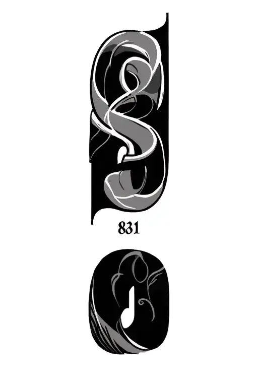 numbers 831 tattoo design idea