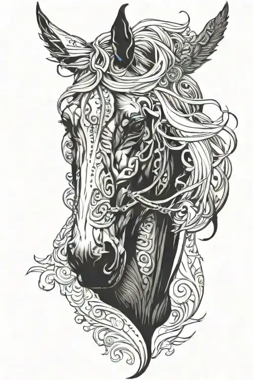 horse head tattoo tattoo design idea