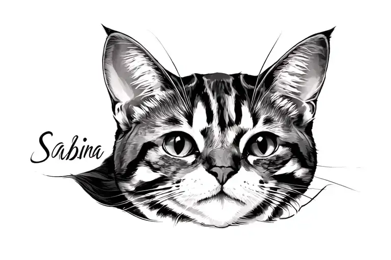 "Sabina" bengal cat tattoo design idea