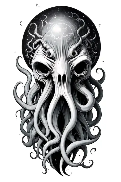 Cthulu, cosmic horror tattoo design idea
