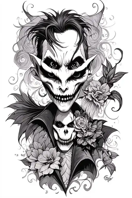 Tim Burton Disney villains tattoo design idea