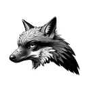 combine eagle with fox in minimal style tattoo design idea