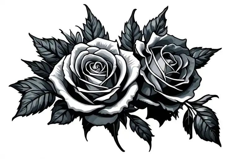 Roses and bio mechanical tattoo design idea
