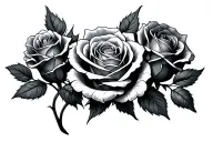 Roses and bio mechanical tattoo design idea