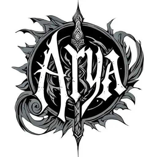"Arya" trishul merging into a unique tattoo design idea