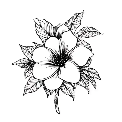 huge tropical flowers with dots  greek tattoo design idea