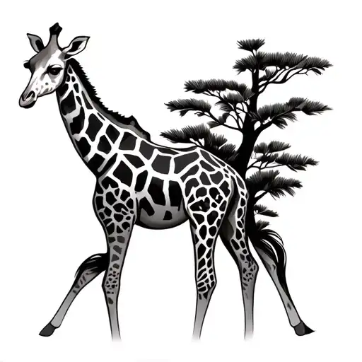 Giraffe tattoo design idea