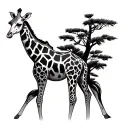 Giraffe tattoo design idea