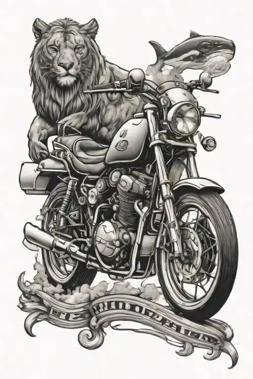 motorcycles construction, fast cars, New Jersey , music . fearlessness lions killer whale tattoo design idea