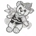 pirate teddy bear tattoo design idea