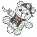 pirate teddy bear tattoo design idea