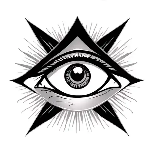 3rd Eye, triangle shape tattoo design idea