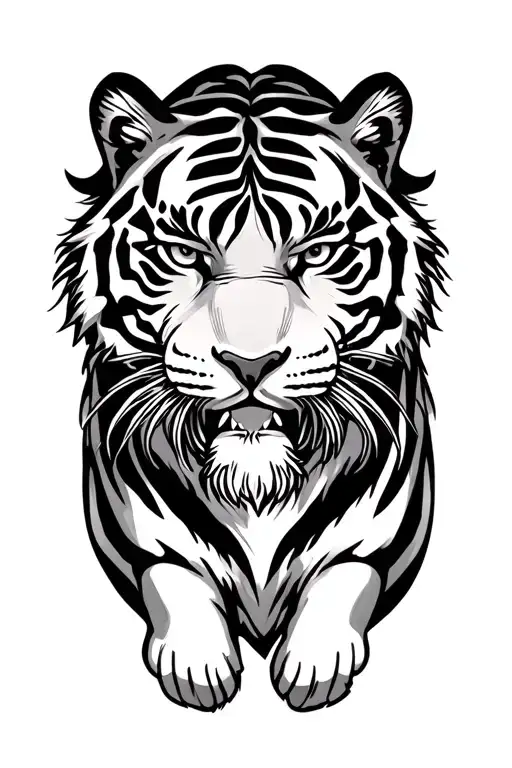 tiger in japanese style tattoo design idea