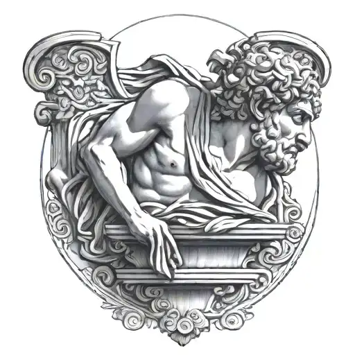 greek statue tattoo design idea