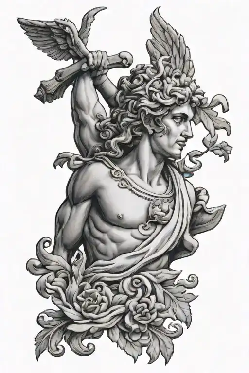 Apollo greek god tattoo design idea