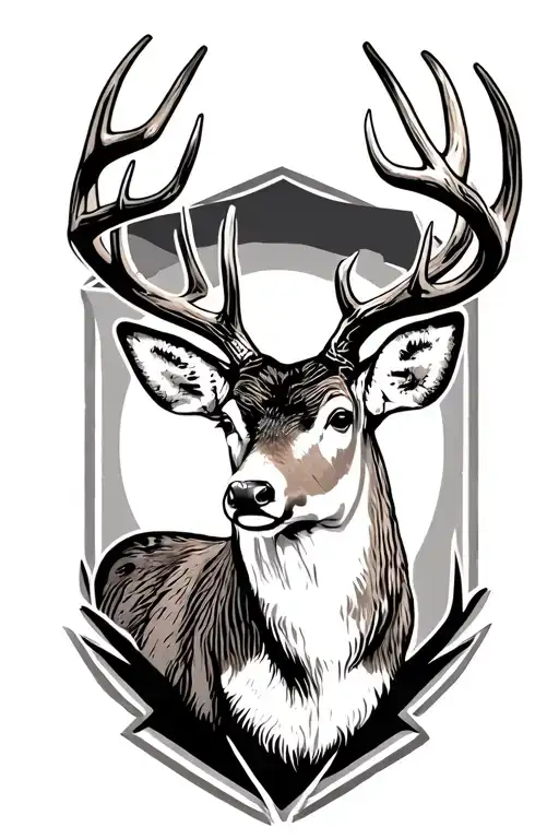outdoors whitetail buck standing tattoo design idea