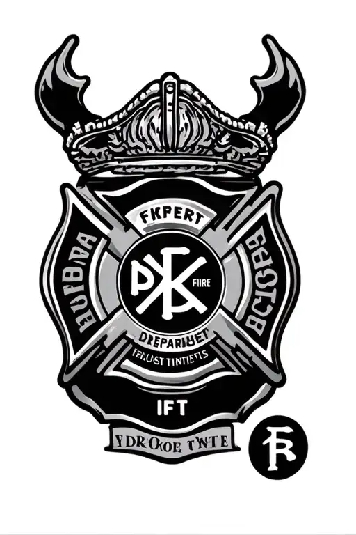 fire department maltese tattoo design idea