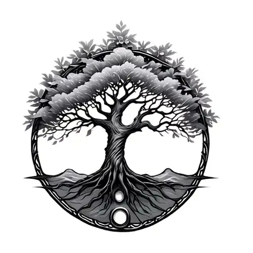 tree of life and sobriety women tattoo design idea
