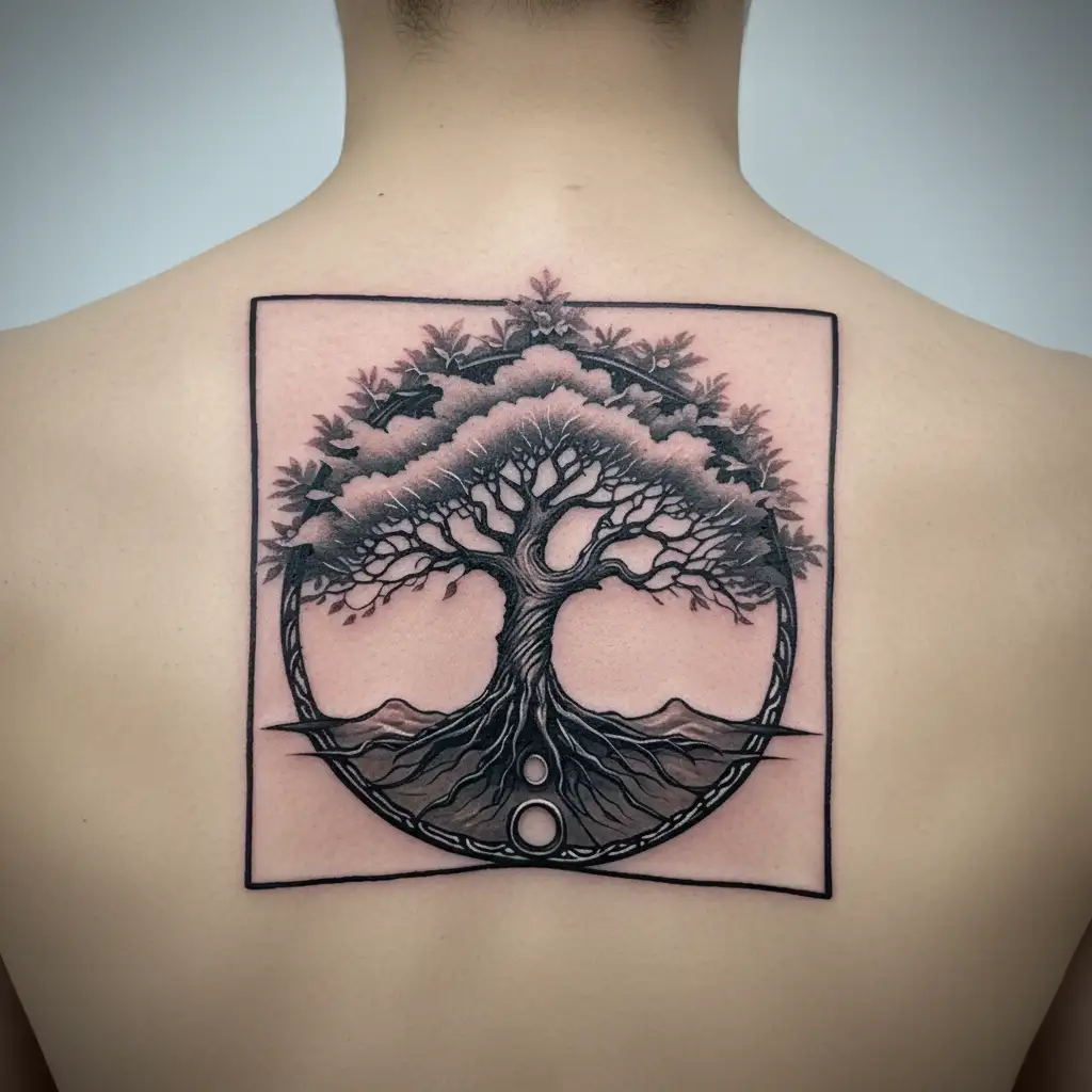 tree of life and sobriety women tattoo design idea