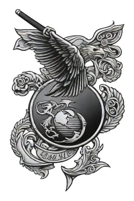usmc tattoo design idea