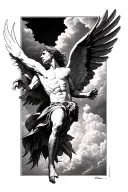 Icarus falling tattoo design idea