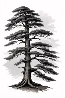 western red cedar tree tattoo design idea