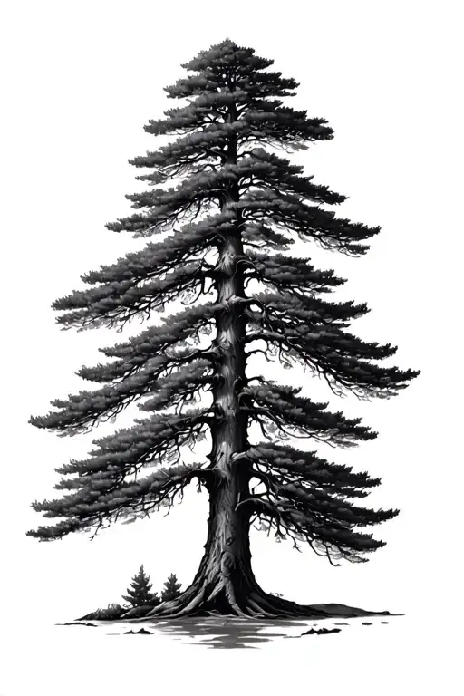 western red cedar tree tattoo design idea