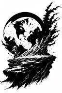 RUNNING TO THE EDGE OF THE WORLD tattoo design idea