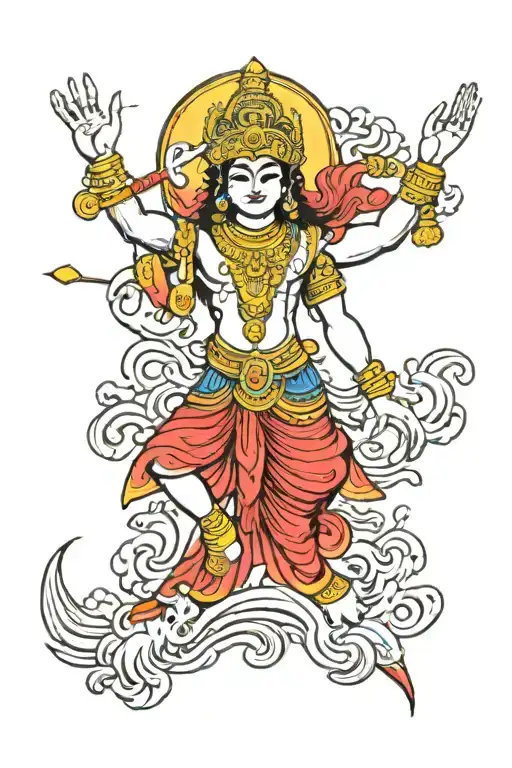 lord vishnu tattoo design idea