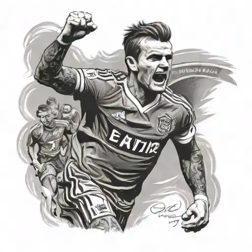 David Beckham goal celebration tattoo design idea