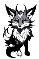 nine tailed fox tattoo design idea