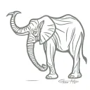elephant giraffe rhino side view tattoo design idea