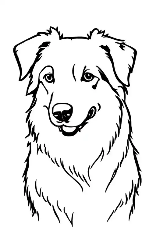 Australian shepherd dog outline tattoo design idea