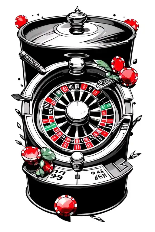 life is a gamble roulette tattoo design idea