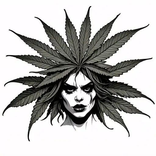 weed baddie vibes tattoo design idea