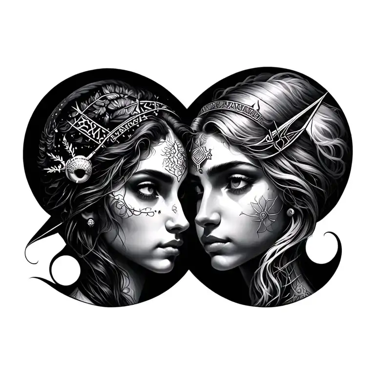 Aquarius and Sagittarius best friend tattoo  tattoo design idea